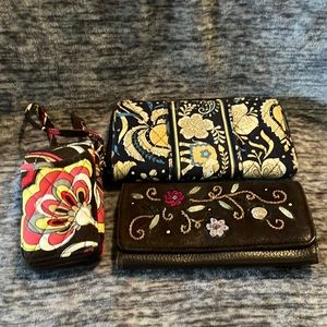 Lot of 3 wallets- Vera Bradley and Brighton